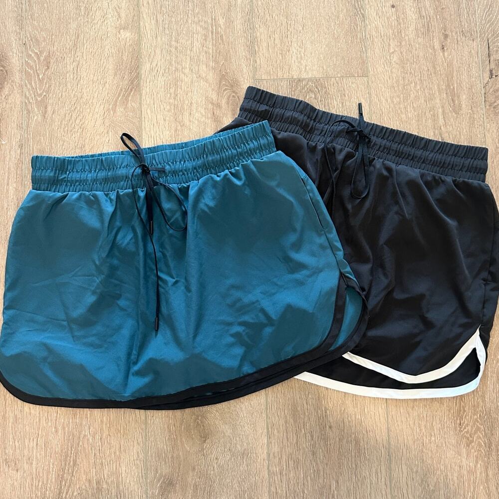 NEW Thrive Societe Athletic‎ Skort Bundle Large Teal Black Tie Waist Activewear